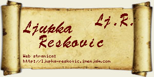 Ljupka Resković vizit kartica